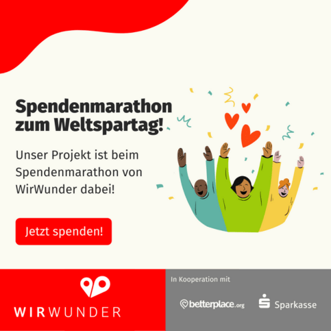 Jetzt über betterplace spenden und uns einen Anteil am Spendentopf sichern